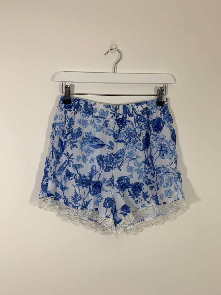 Blue Floral Shorts (Size 6)
