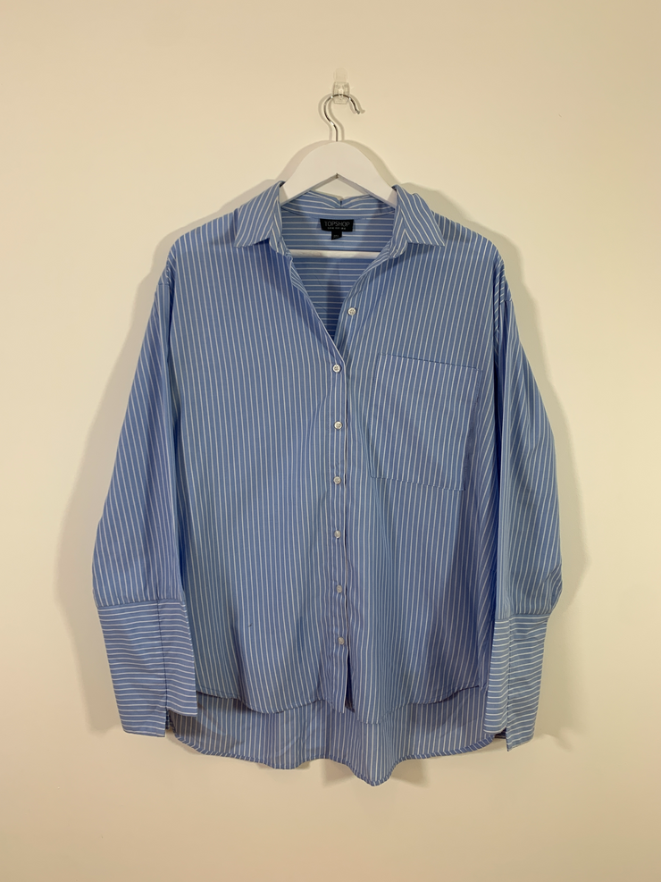 Blue Pinstripe Shirt (Size 12)