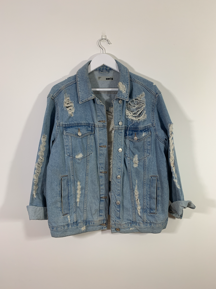 Ripped Denim Jacket (Size 14)