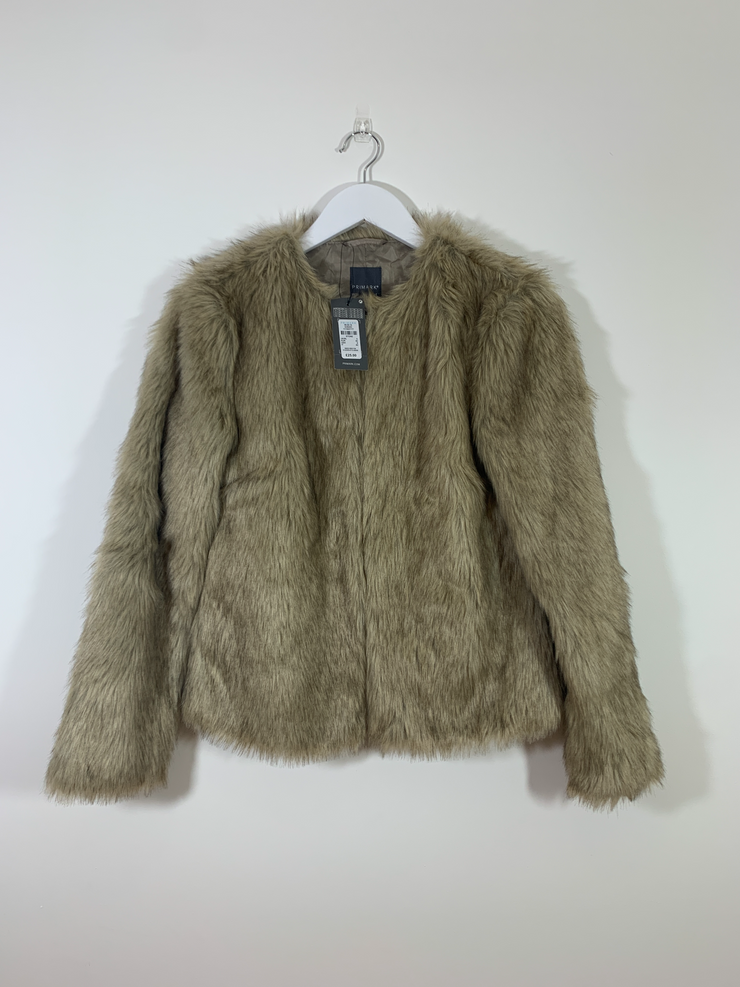 Faux Fur Coat (Size 8)
