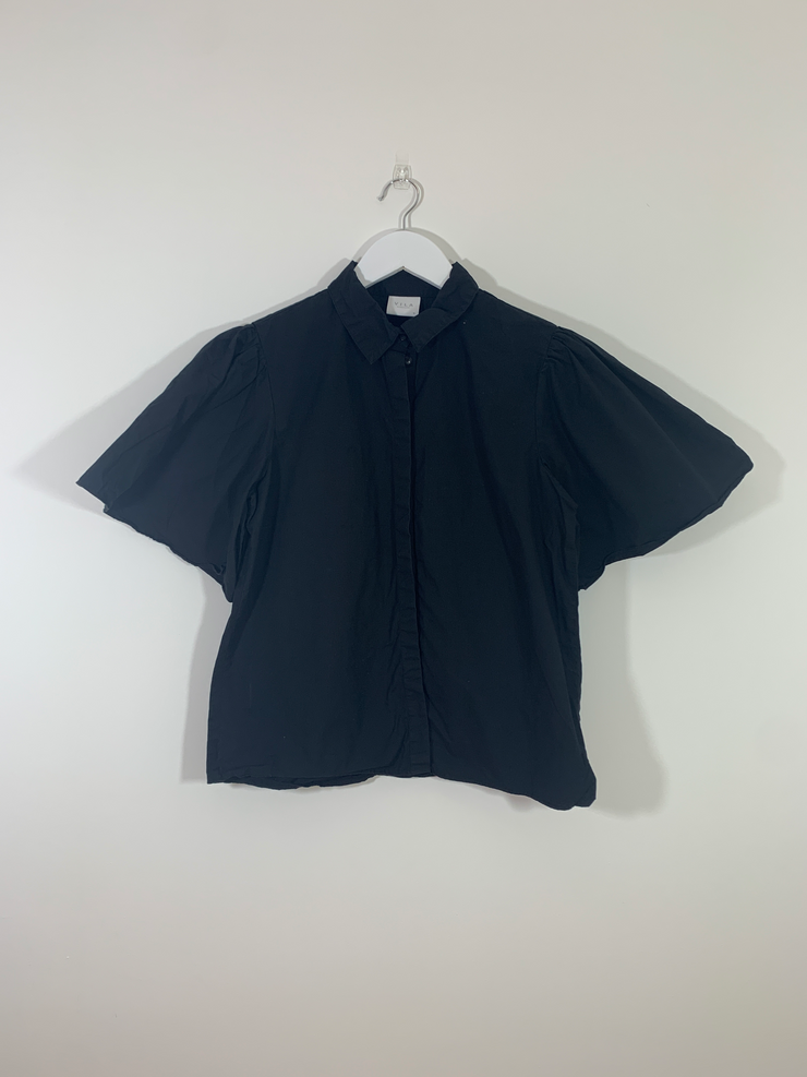 Black Puff Sleeve Shirt (Medium)