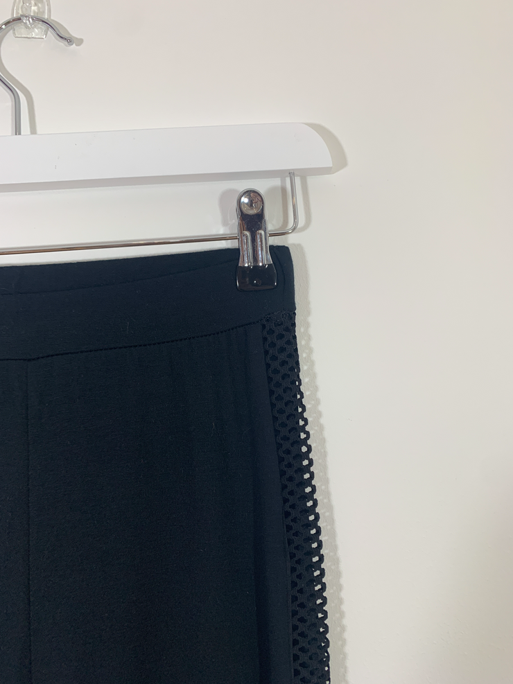Black Leggings with Cut Out Detail (Size 6)