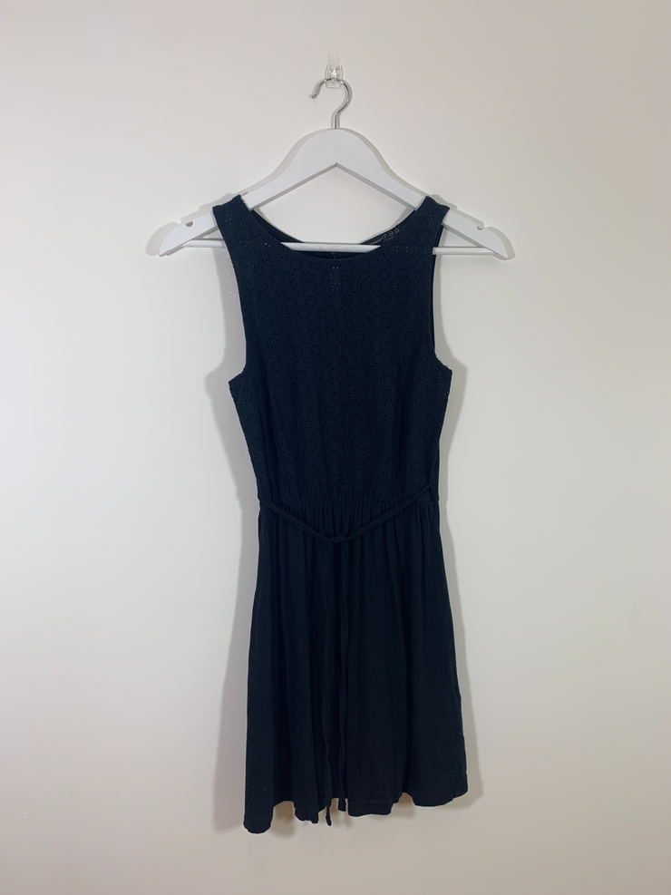 Black Lace Top Skater Dress (Size 6)