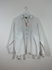 White Oriental Print Shirt (Size 14)