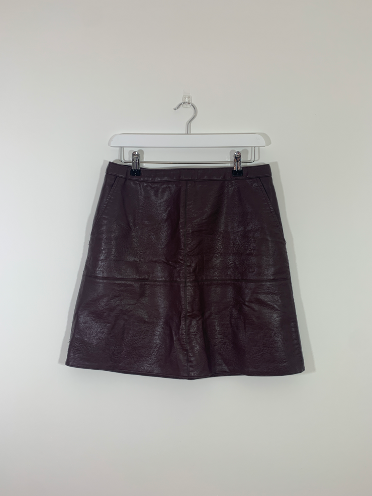 Brown Leather Skirt (Large)