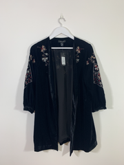 Black Velvet Patterned Kimono (Medium)