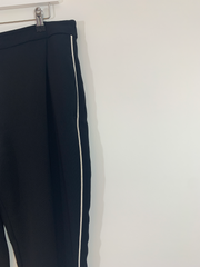 Black Tapered Trousers with White Stripe (Size 14)