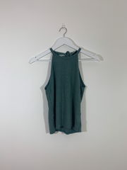 Green Ribbed Strappy Top (Size 8)