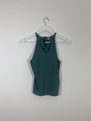 Green Ribbed Strappy Top (Size 8)